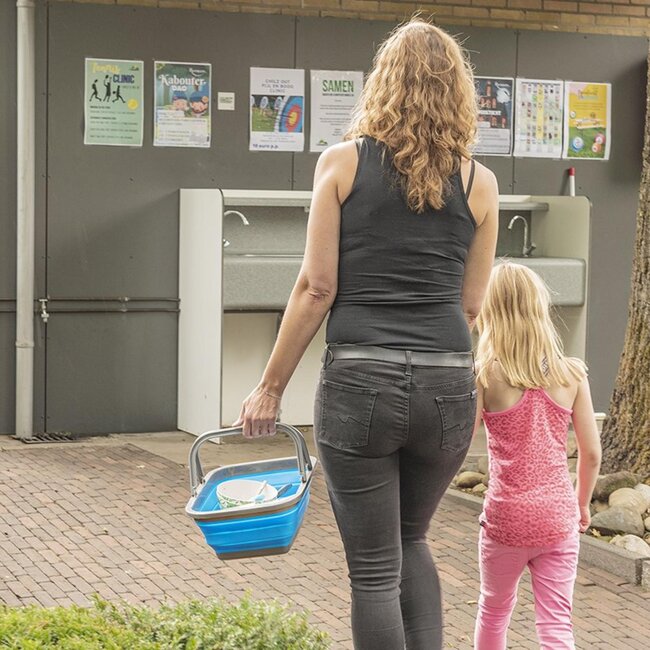 ProPlus Opvouwbare afwasteil - 9 liter - ruimtebesparend - blauw/grijs