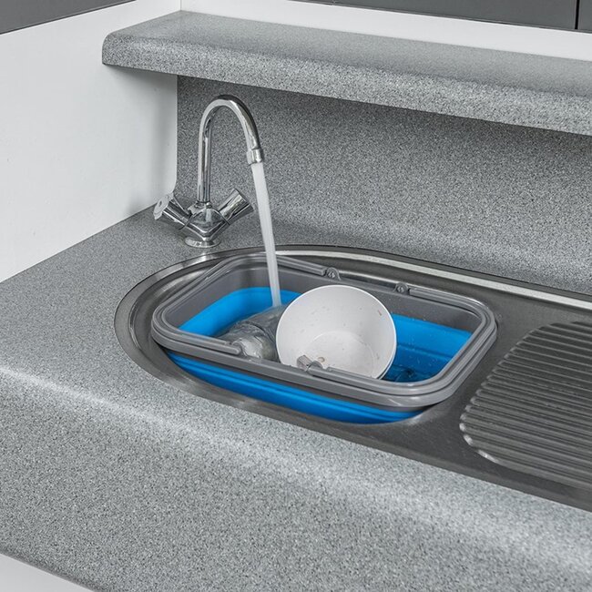 ProPlus Opvouwbare afwasteil - 9 liter - ruimtebesparend - blauw/grijs