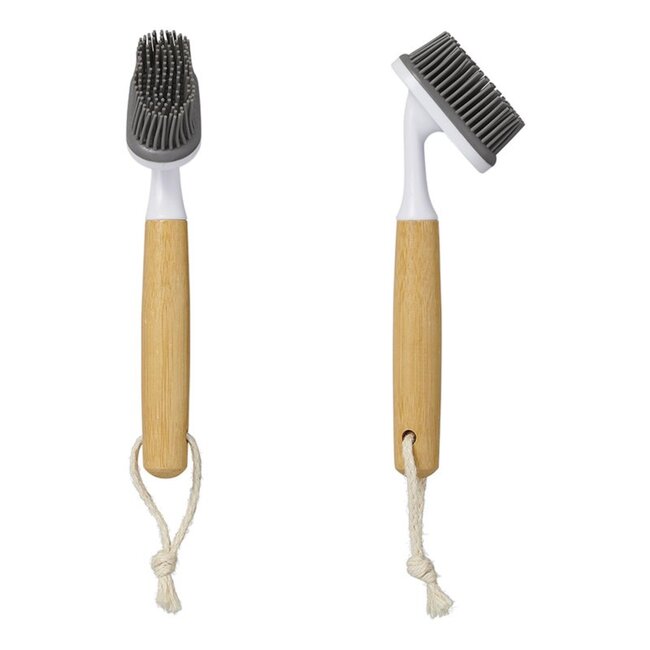 ProPlus Siliconen afwasborstel - Krasvrij - Bamboe handvat - 23 cm - Hygiënisch