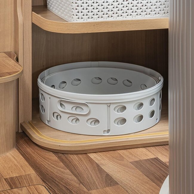 ProPlus Opvouwbare wasmand - ruimtebesparend - lichtgrijs - Ø 35 cm - H 34 cm