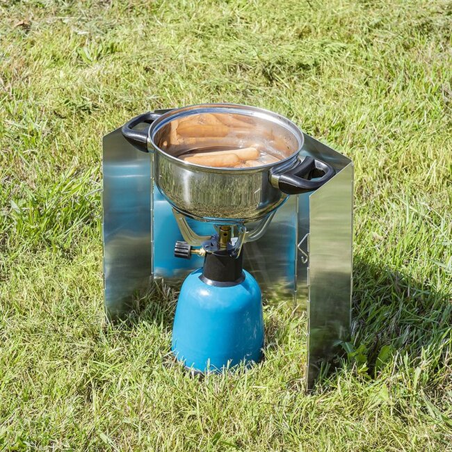 ProPlus Windvrij kookscherm - 5-delig - Inklapbaar - Aluminium - 49x26 cm