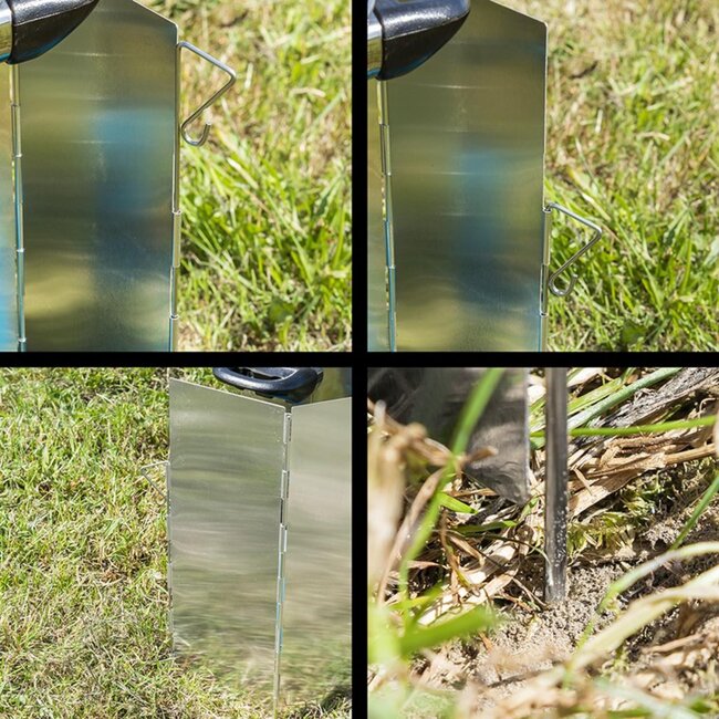ProPlus Windvrij kookscherm - 5-delig - Inklapbaar - Aluminium - 49x26 cm