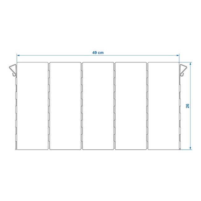 ProPlus Windvrij kookscherm - 5-delig - Inklapbaar - Aluminium - 49x26 cm