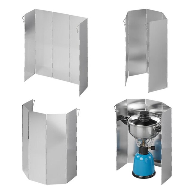 ProPlus 5-delig kookwindscherm - aluminium - inklapbaar - 49x36 cm - compact en stevig
