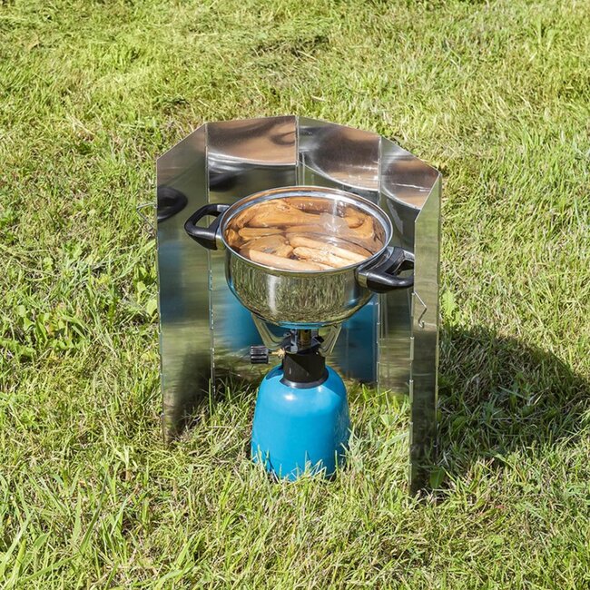 ProPlus 5-delig kookwindscherm - aluminium - inklapbaar - 49x36 cm - compact en stevig