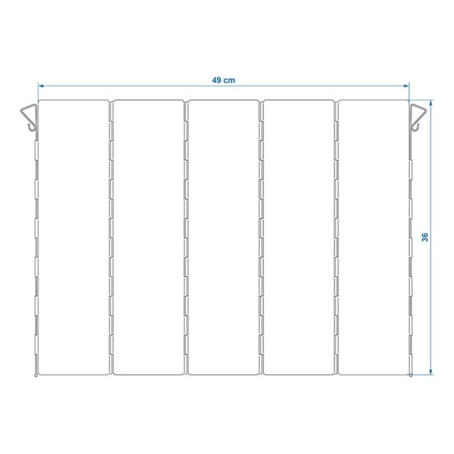 ProPlus 5-delig kookwindscherm - aluminium - inklapbaar - 49x36 cm - compact en stevig