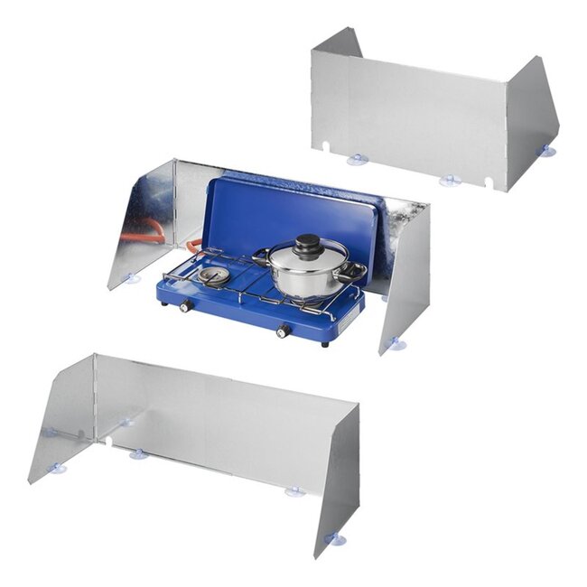 ProPlus Uitschuifbaar kookwindscherm - 3-delig - Verstelbaar 38,5-73 cm - Inclusief draagtas - 24 cm hoog