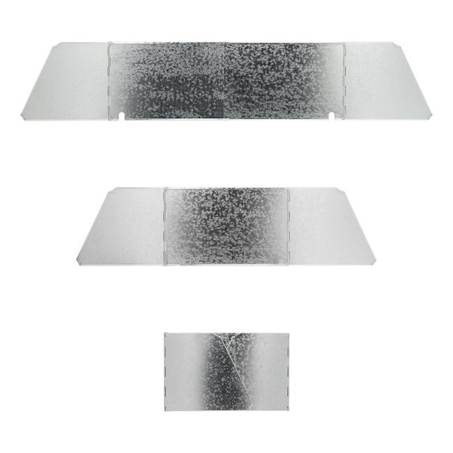 ProPlus Uitschuifbaar kookwindscherm - 3-delig - Verstelbaar 38,5-73 cm - Inclusief draagtas - 24 cm hoog