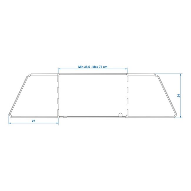 ProPlus Uitschuifbaar kookwindscherm - 3-delig - Verstelbaar 38,5-73 cm - Inclusief draagtas - 24 cm hoog