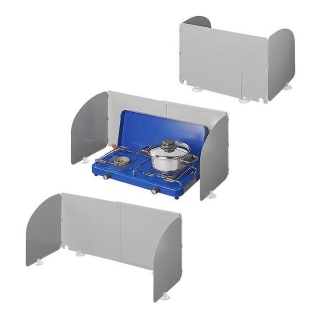 ProPlus Uitschuifbaar kookwindscherm - 3-delig - verstelbaar - met draagtas - 32-62x28,5 cm