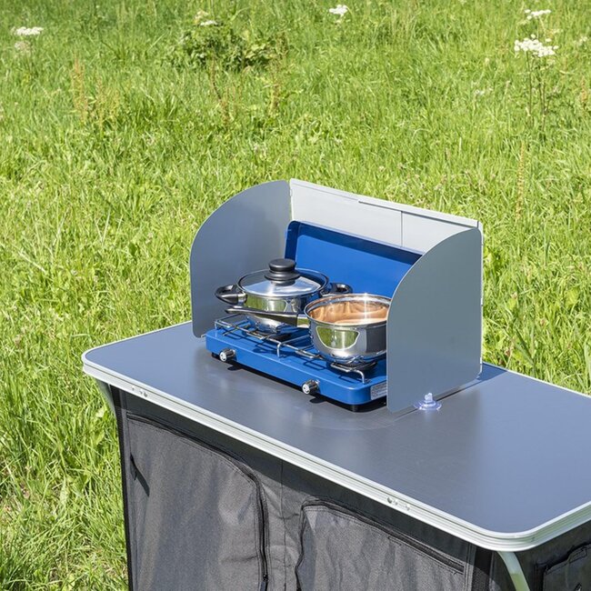 ProPlus Uitschuifbaar kookwindscherm - 3-delig - verstelbaar - met draagtas - 32-62x28,5 cm