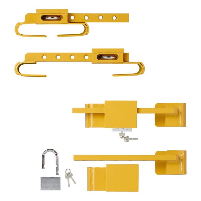 ProPlus Verstelbaar trailer- en containerslot - Heavy duty - Gehard staal - 23 tot 42 cm - Inclusief 2 sleutels - Signaalgeel