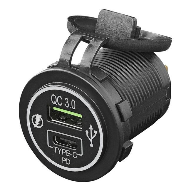ProPlus Dual USB autolader - 36W - water- en stofdicht - 12/24V - Type A + C