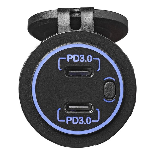 ProPlus Inbouw USB Type C Snellader - 2-weg - 12/24V - 3A - Voor Auto's
