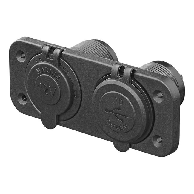 ProPlus Inbouw kit: 12V stekkerdoos + 2x USB snellader Type C - snel en efficiënt opladen