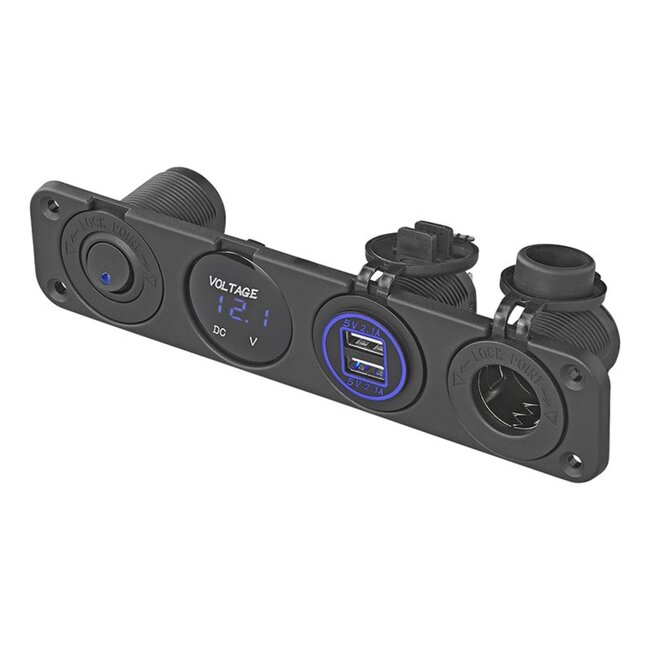 ProPlus Alles-in-één inbouw kit - voltmeter, USB-poorten en DIN - 4200mA - robuust ontwerp