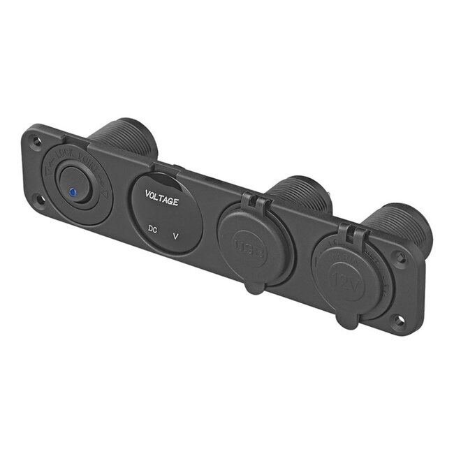 ProPlus Alles-in-één inbouw kit - voltmeter, USB-poorten en DIN - 4200mA - robuust ontwerp