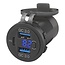 ProPlus USB-inbouwdoos met 3 poorten en voltmeter - Quick Charge 3.0 en Power Delivery - 12V-24V - met beschermend deksel