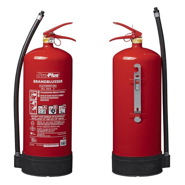 ProPlus 9kg ABC Poederbrandblusser - met manometer - vorstbestendig tot -20°C - geschikt voor elektrische installaties