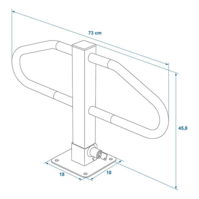 ProPlus Parkeerbeugel met slot en reflecterende strips - robuust staal - eenvoudig te monteren - 73 x 45,8 cm