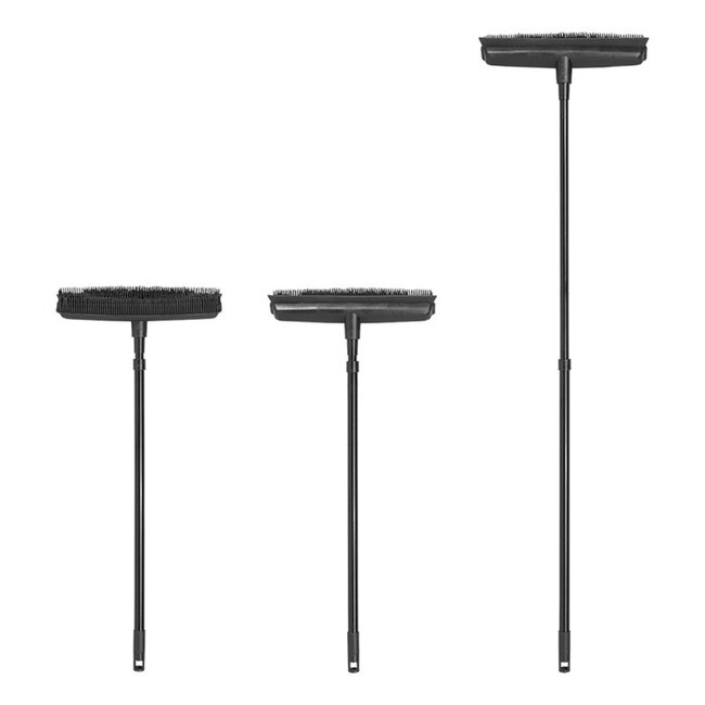 ProPlus Rubberen bezem - telescopische steel - 68-120 cm - multifunctioneel - lichtgewicht