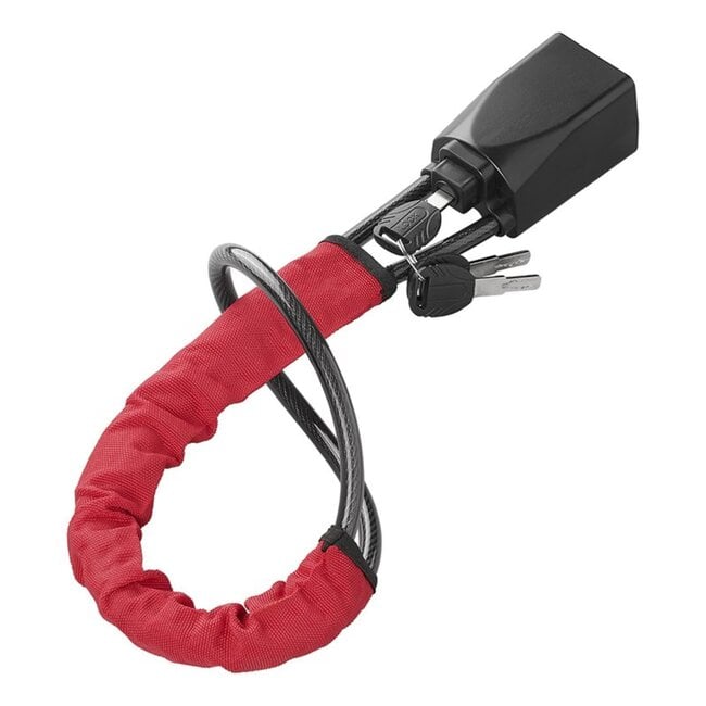 ProPlus Stuurslot met Gordelbevestiging - Gehard Staal - Inclusief 3 Sleutels - Rode Beschermhoes