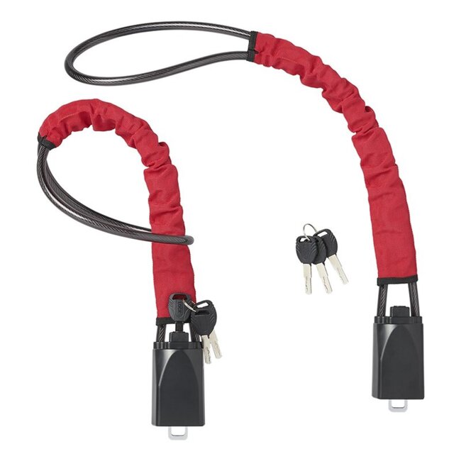 ProPlus Stuurslot met Gordelbevestiging - Gehard Staal - Inclusief 3 Sleutels - Rode Beschermhoes
