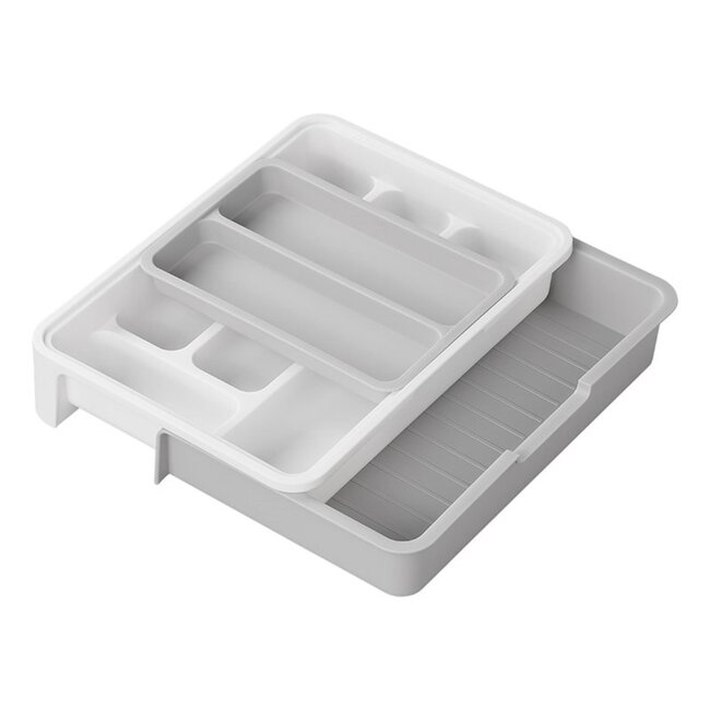 ProPlus Verstelbare bestekbak - wit/grijs - 23,5 tot 40 cm - 6/7 vakken