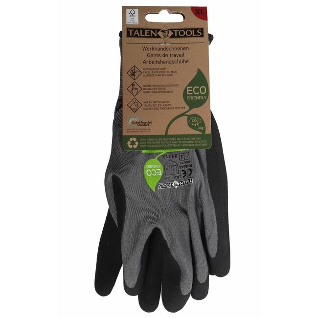 Talen Tools Werkhandschoenen – Gerecycled Polyester – Latexcoating – Maat XL