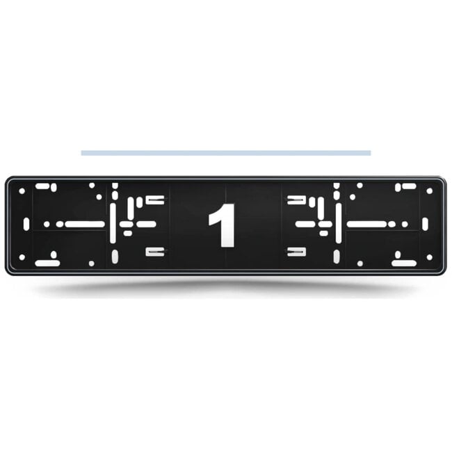 Alti Giri Kentekenplaathouders - ABS - 14-nokjes kliksysteem en schroefbevestiging - 52 x 11 cm - lichtblauw - 2 stuks - auto