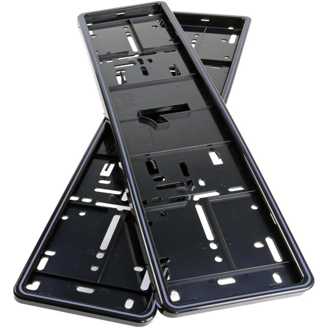 Alti Giri Kentekenplaathouders - ABS - 14-nokjes kliksysteem en schroefbevestiging - 52 x 11 cm - lichtblauw - 2 stuks - auto