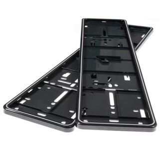 Alti Giri Kentekenplaathouders - 52 x 11 cm - krasvast ABS-kunststof - kliksysteem 14 nokjes - grijs - 2 stuks - auto exterieur