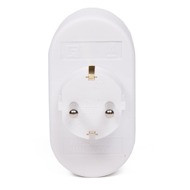 Benson Verloopstekker - 2 x randaarde - verticaal - wit - 16A - 240V