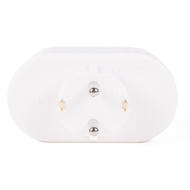 Benson Verloopstekker - 2 x randaarde - verticaal - wit - 16A - 240V