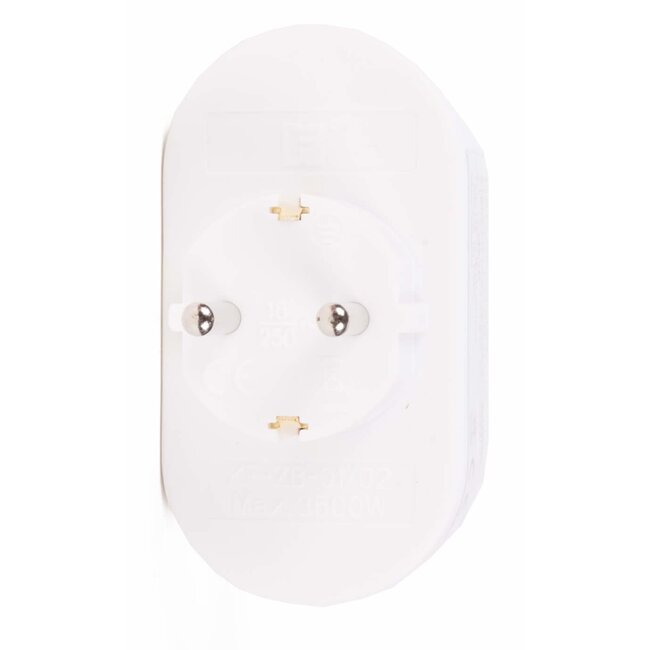 Benson Verloopstekker - 2 x randaarde - verticaal - wit - 16A - 240V