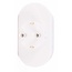Benson Verloopstekker - 2 x randaarde - verticaal - wit - 16A - 240V