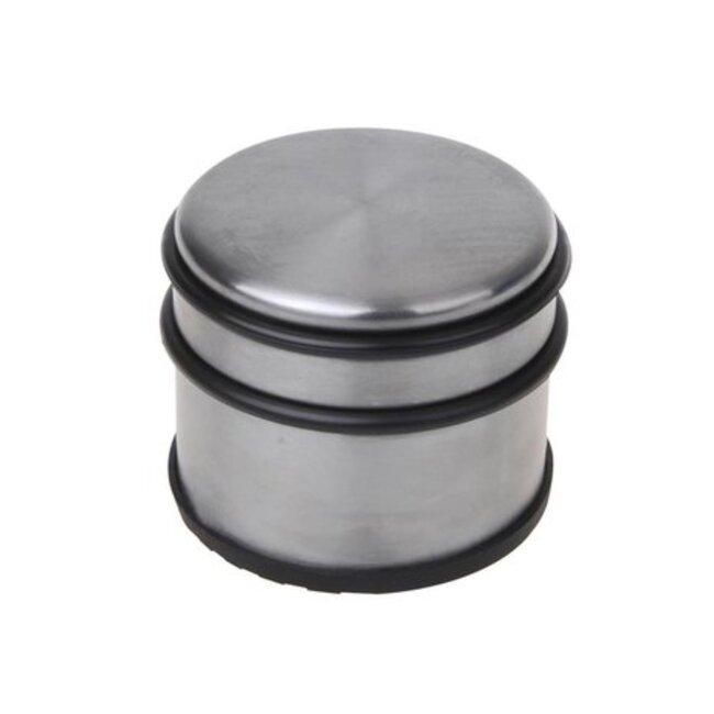 Benson Stijlvolle deurstopper - roestvrij staal - Ø 9 cm - zware uitvoering - rubberen bescherming