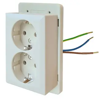 Power 2-voudige WCD deksel - crème - voor universele lasdozen - 125x73x52 mm