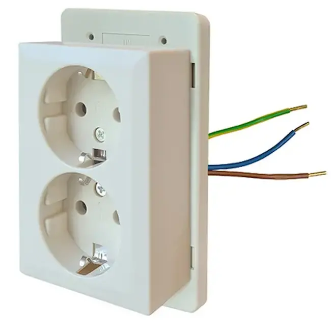 Power 2-voudige WCD deksel - crème - voor universele lasdozen - 125x73x52 mm