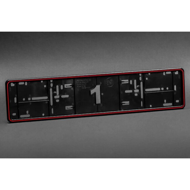 Alti Giri Kentekenplaathouders - ABS - krasvrij kliksysteem met 14 nokjes - 52 x 11 cm - rood - 2 stuks - voor auto