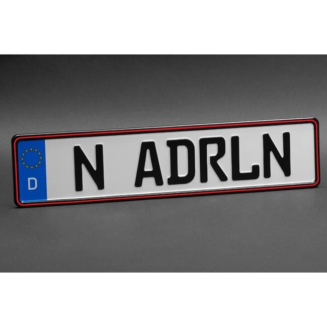 Alti Giri Kentekenplaathouders - ABS - krasvrij kliksysteem met 14 nokjes - 52 x 11 cm - rood - 2 stuks - voor auto