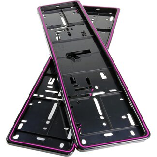 Alti Giri Kentekenplaathouders auto - ABS-kunststof - klikbevestiging, krasbestendig - 520 x 110 mm - rood - 2 stuks