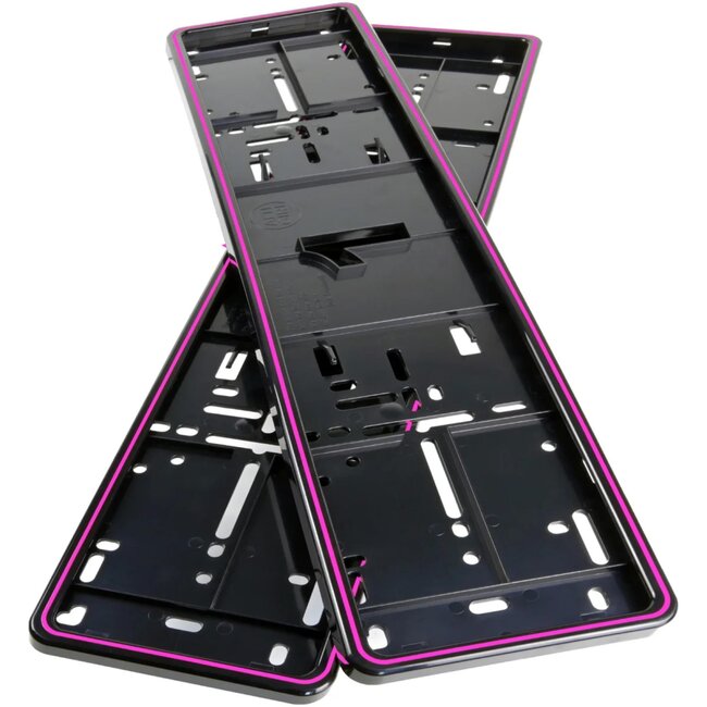 Alti Giri Kentekenplaathouders auto - ABS-kunststof - klikbevestiging, krasbestendig - 520 x 110 mm - rood - 2 stuks