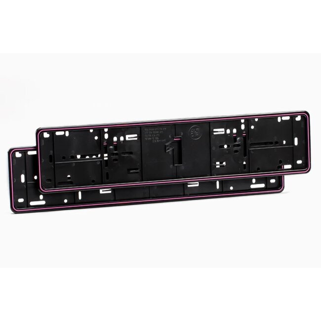 Alti Giri Kentekenplaathouders auto - ABS-kunststof - klikbevestiging, krasbestendig - 520 x 110 mm - rood - 2 stuks