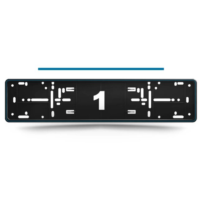 Alti Giri Kentekenplaathouders - ABS - 520 x 110 mm - kliksysteem, krasbestendig - blauwe rand - 2 stuks - voor auto