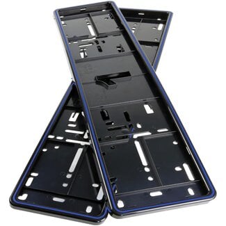 Alti Giri Kentekenplaathouders - ABS - 520 x 110 mm - kliksysteem, krasbestendig - blauwe rand - 2 stuks - voor auto