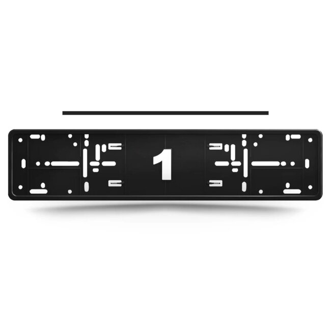 Alti Giri Kentekenplaathouders - ABS-kunststof - krasvrij, kliksysteem met 14 nokjes - 52 x 11 cm - zwart - set van 2 - voor auto