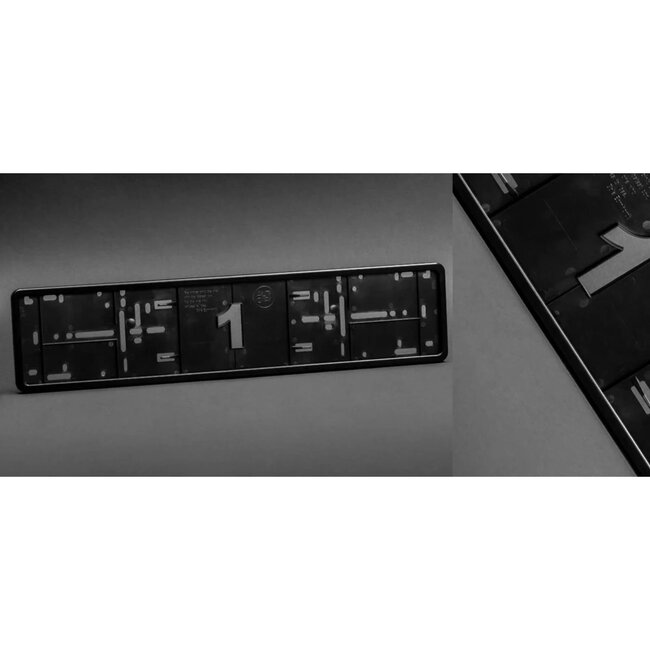 Alti Giri Kentekenplaathouders - ABS-kunststof - krasvrij, kliksysteem met 14 nokjes - 52 x 11 cm - zwart - set van 2 - voor auto