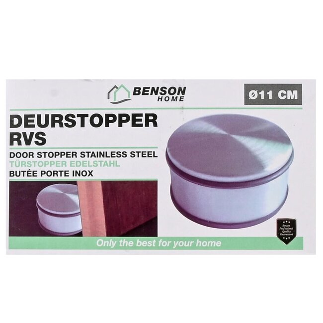 Benson Stijlvolle RVS deurstopper - 11 cm - zwaar en beschermend