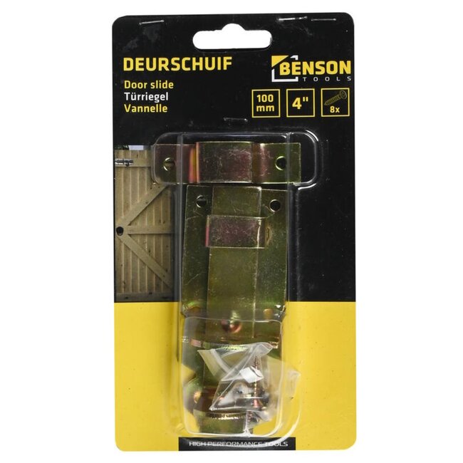 Benson Veilige en robuuste deurschuif - gegalvaniseerd ijzer - 100 mm